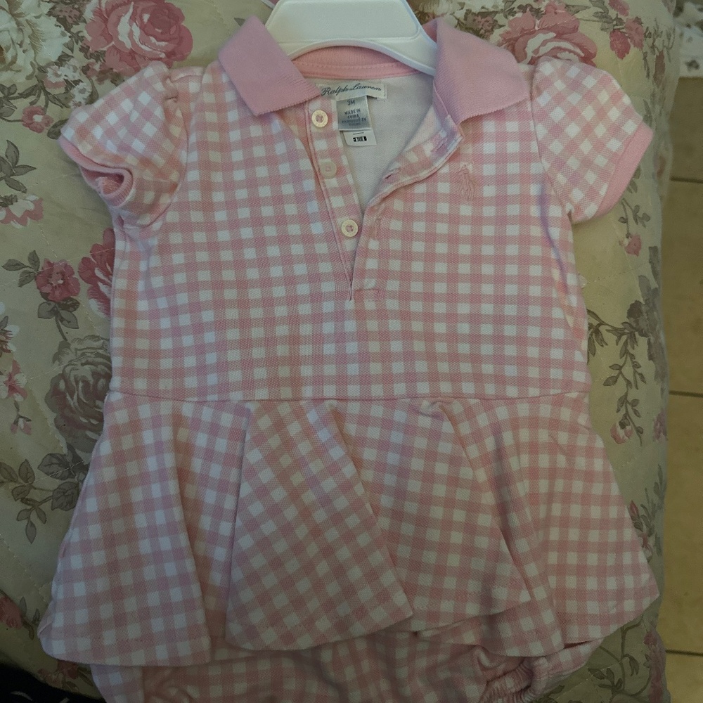Ralph Lauren Stretch Mesh Peplum Polo Shortall